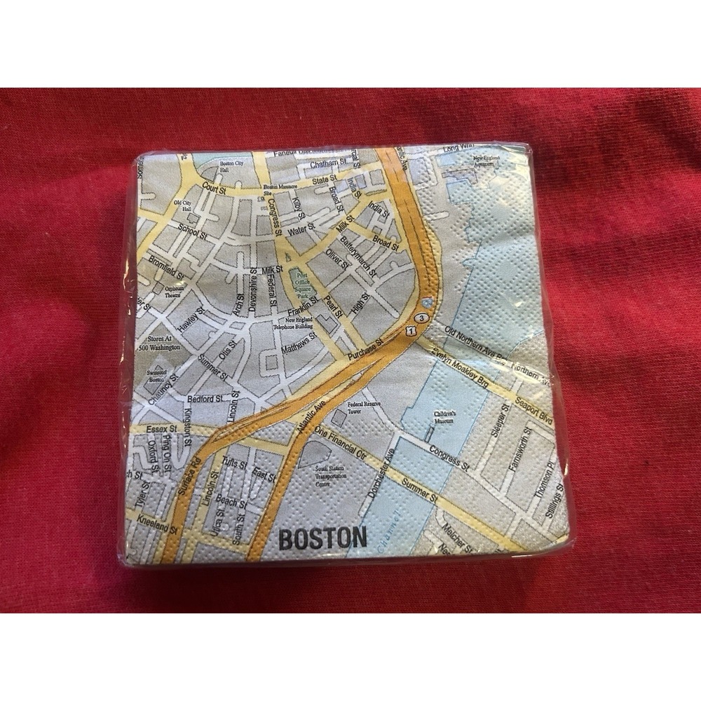 Boston Massachusetts Mapkins Napkins NEW - Paper Napkins Sealed With 20 Napkins